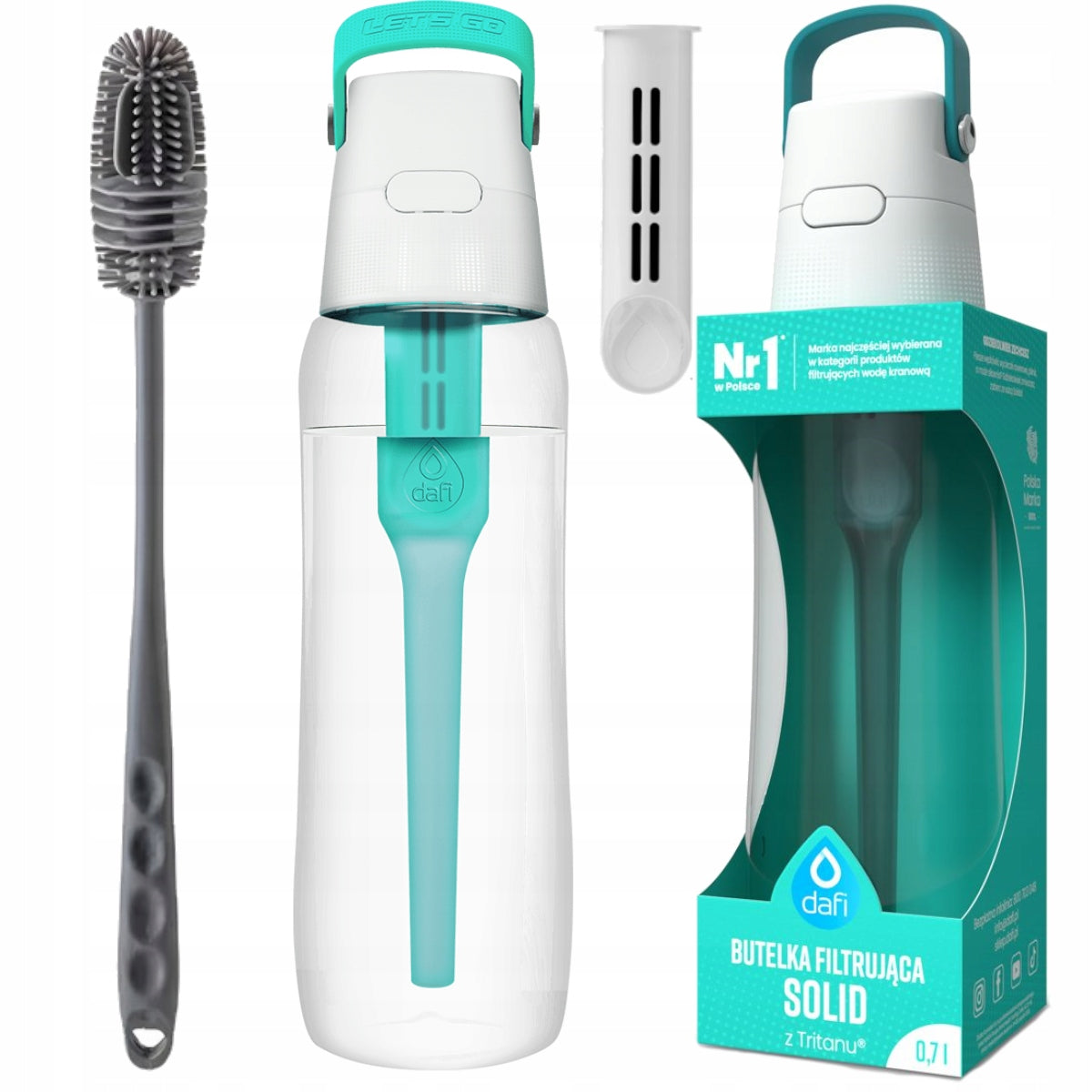 BOTTLE FILTER BOTTLE Dafi Solid 0.7 L Turquoise Filter Washing brush Brand Dafi