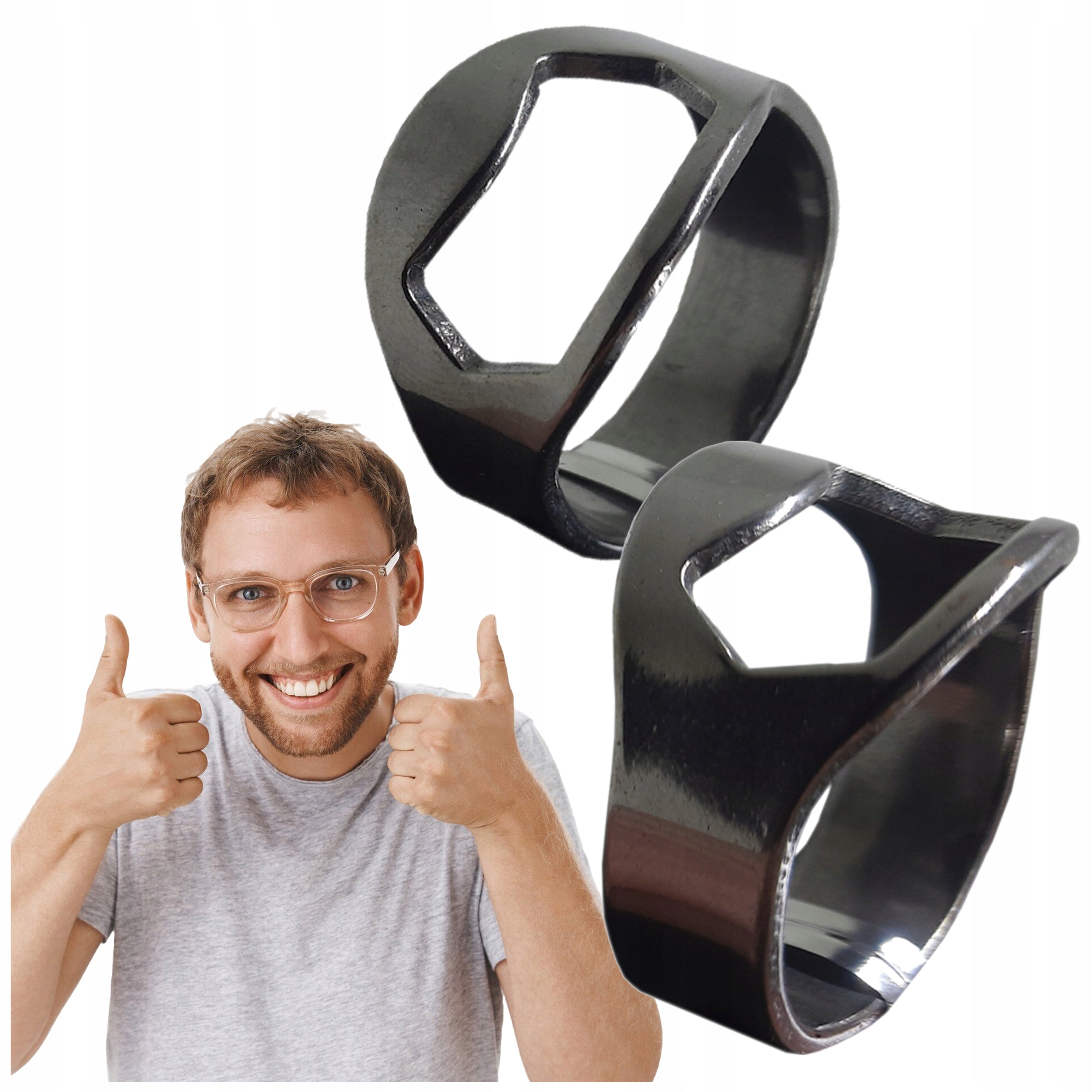 BOTTLE OPENER RING SIGNET RING SILVER 2 PIECES STAINLESS STEEL