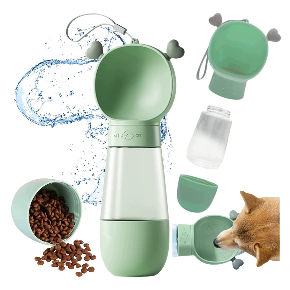 BOTTLE dog bottle with food container DRINKER WITH BOWL 550ml 3in1