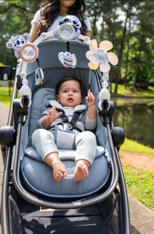 BOW HEADBAND with toys Tiny Love FOR CAR SEAT STROLLER LOUNGER Decor black and white Kid's age 0＋