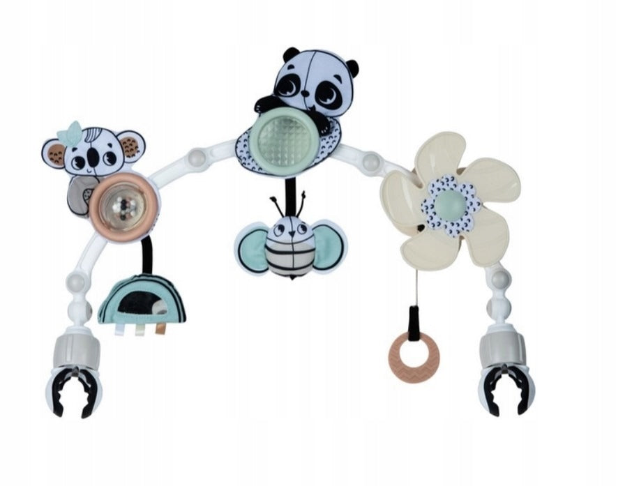 BOW HEADBAND with toys Tiny Love FOR CAR SEAT STROLLER LOUNGER Decor black and white