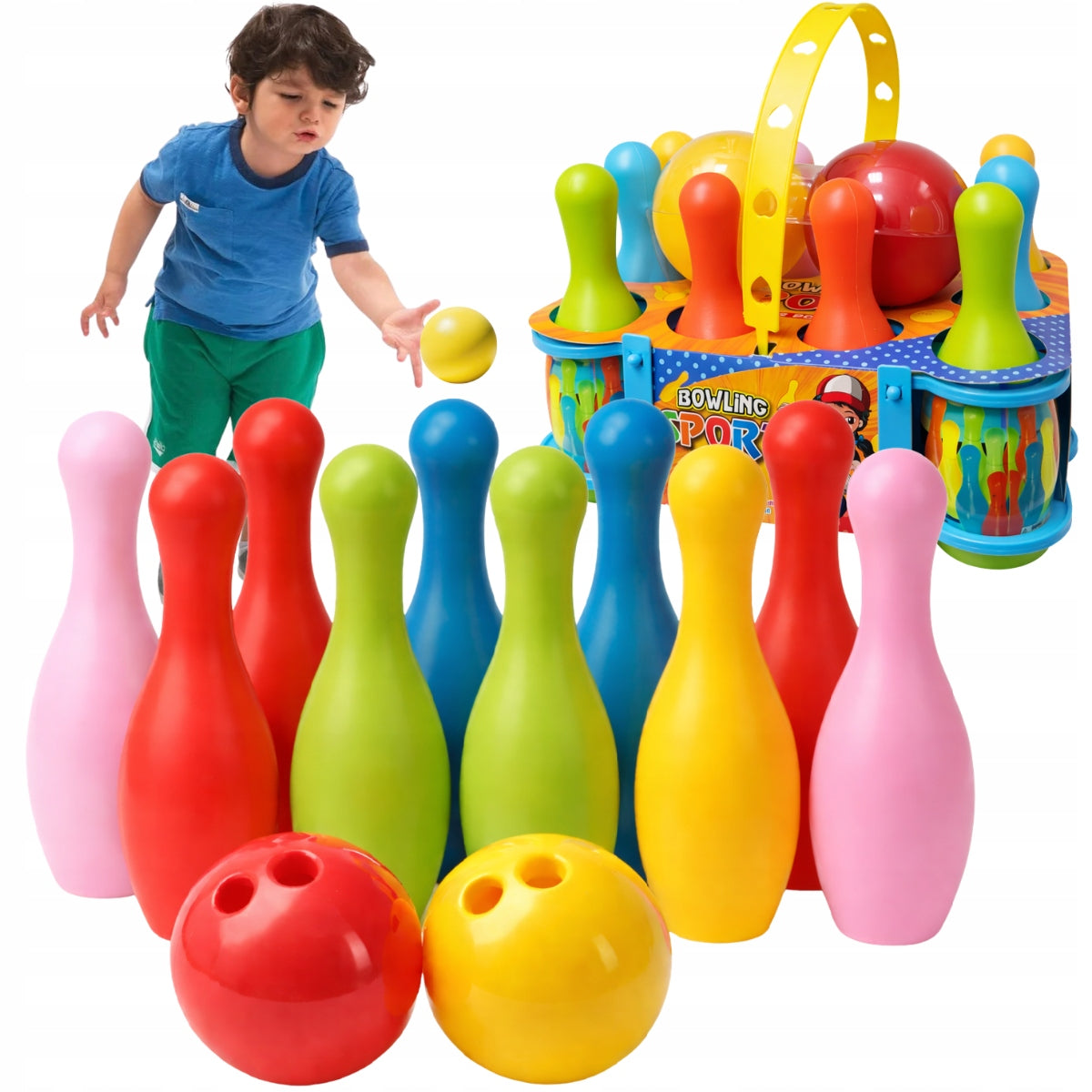 BOWLING COLORFUL ARCADE GAME 15,5CM + TWO BOWLING BALLS