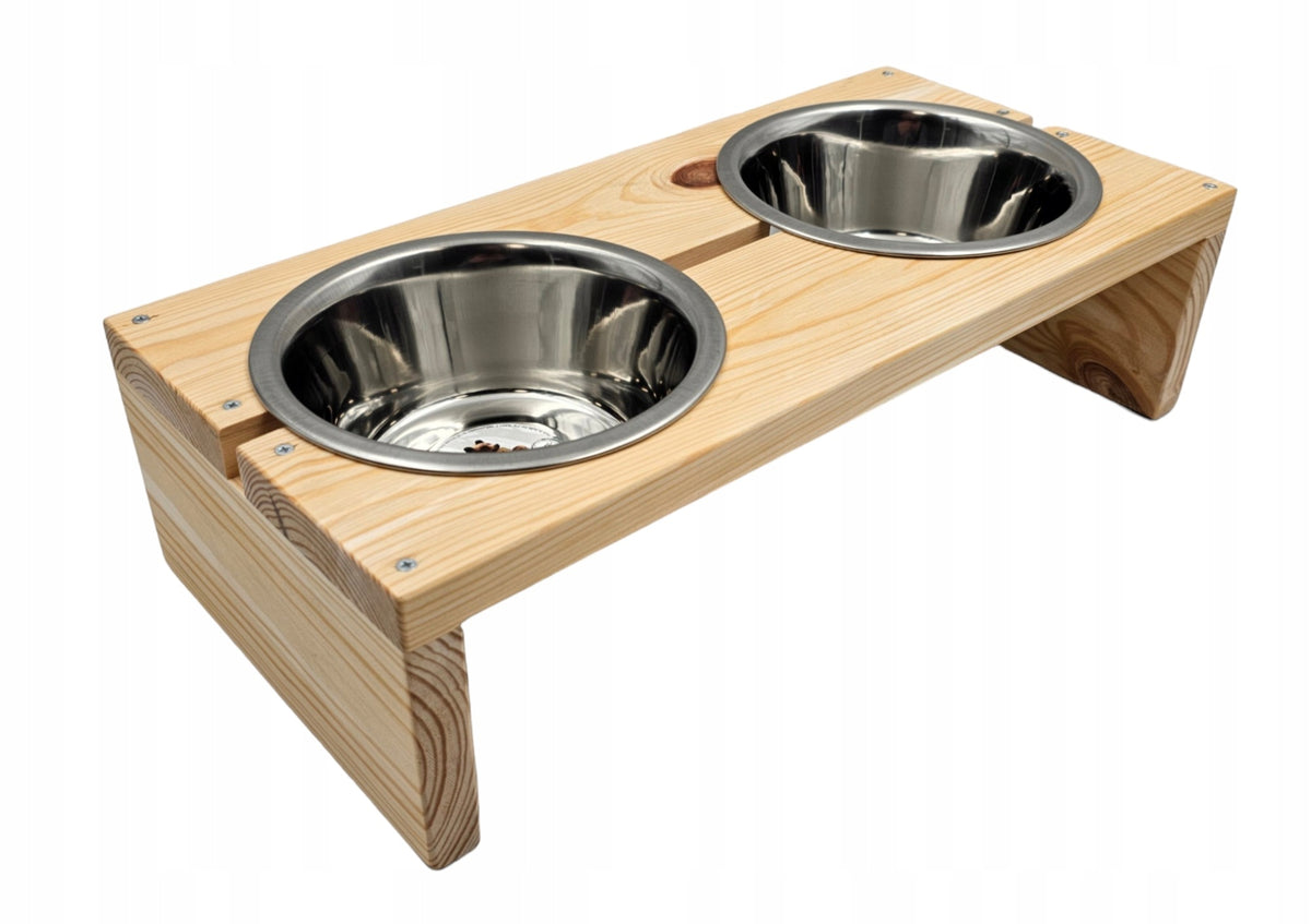 BOWLS for large DOG on STAND 2x1800ml stainless steel