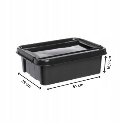 BOX PLASTIC CONTAINER 21 L STORAGE COVER BLACK pt Brand Product Placement