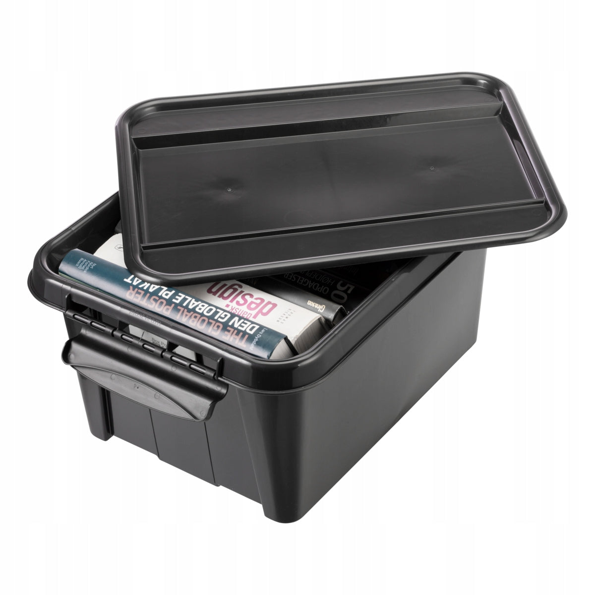 BOX PLASTIC CONTAINER 32 L STORAGE COVER BLACK pt Brand Product Placement