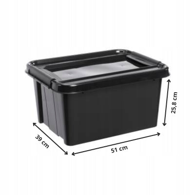 BOX PLASTIC CONTAINER 32 L STORAGE COVER BLACK pt Manufacturer code 20485