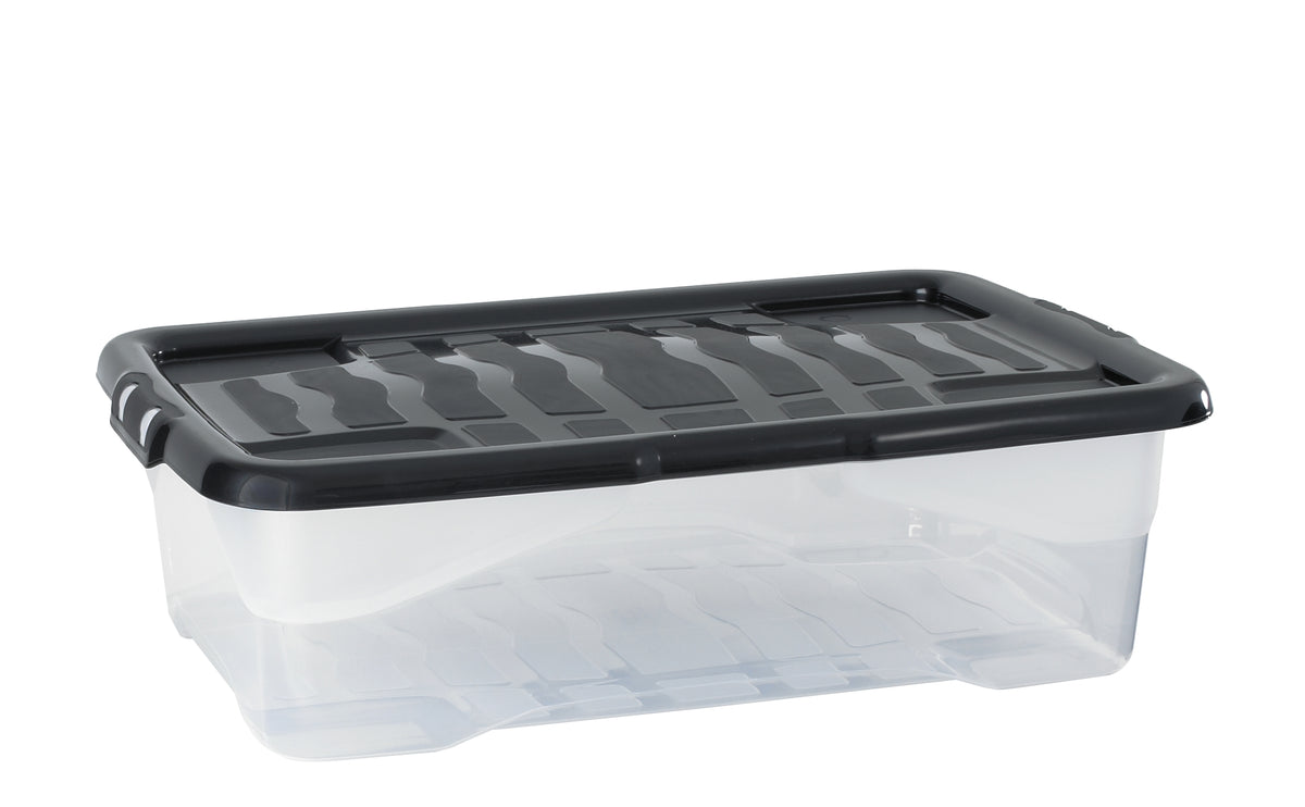 BOX TRANSPARENT ORGANIZER PLASTIC CONTAINER 30L WITH LID