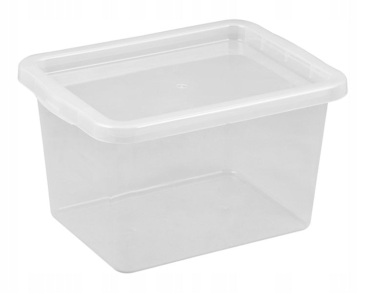BOX TRANSPARENT PLASTIC CONTAINER 15 L WITH LID