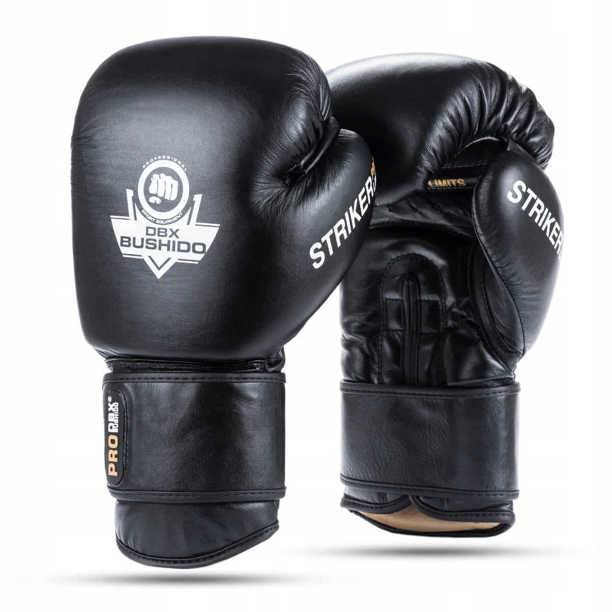 BOXING GLOVES BLACK LEATHER PROFIGHT UNIVERSAL DBX BUSHIDO 12 OZ