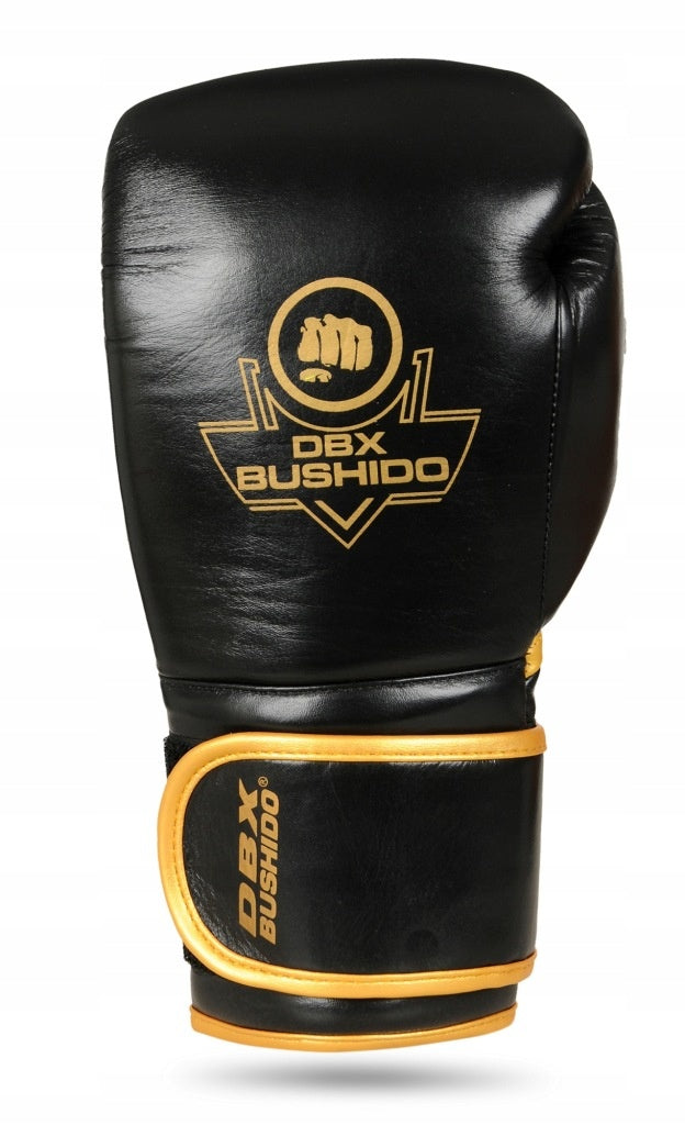 BOXING GLOVES LEATHER PROFESSIONAL TRAINING UNIVERSAL BUSHIDO 14OZ Color black
