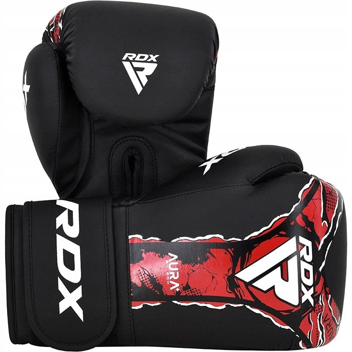 BOXING GLOVES RDX AURA PLUS F17 SPARRING TRAINING MMA 16OZ BLACK Packaging status original