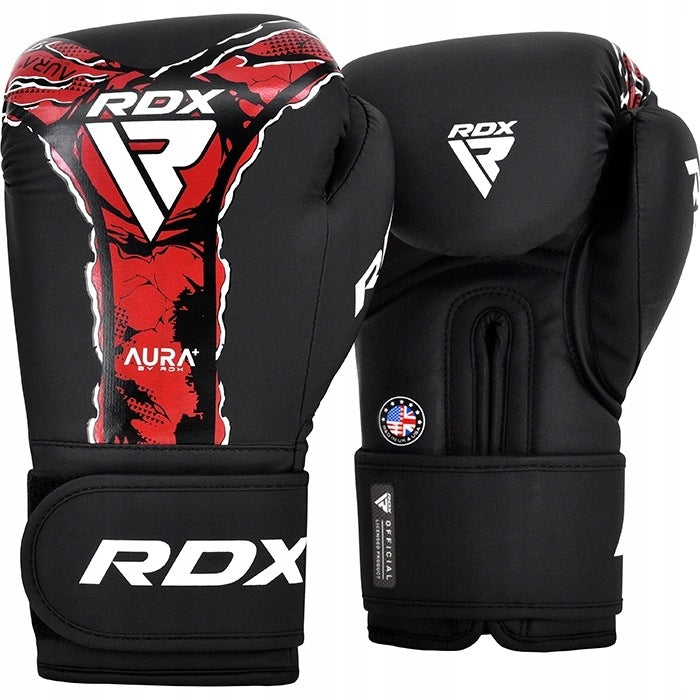 BOXING GLOVES RDX AURA PLUS F17 SPARRING TRAINING MMA 16OZ BLACK