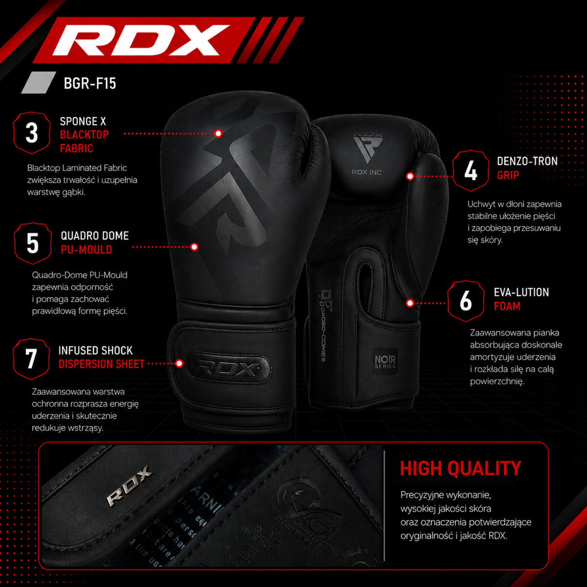 BOXING GLOVES RDX F15 SPARRING 14 oz VELCRO TRAINING CONvEX Skin Brand RDX