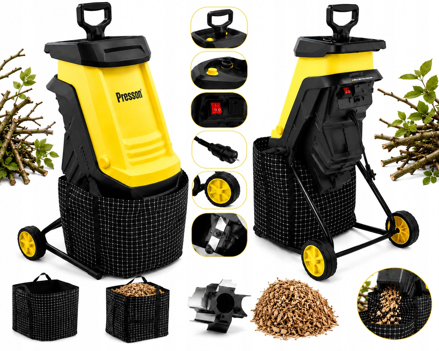 BRANCH SHREDDER CHIPPER FOR BRANCH KNIVES ELECTRIC SHREDDER STRONG
