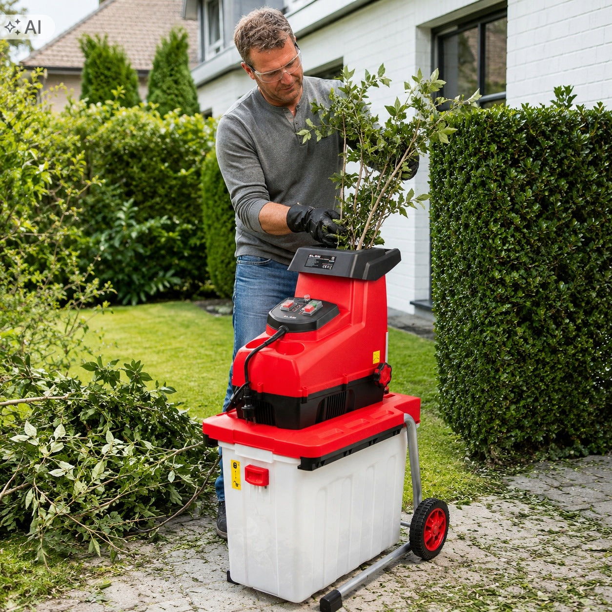 BRANCH SHREDDER ELECTRIC CHIPPER STRONG 3000W 45mm CYLINDRICAL MILLING MACHINE Packaging status original