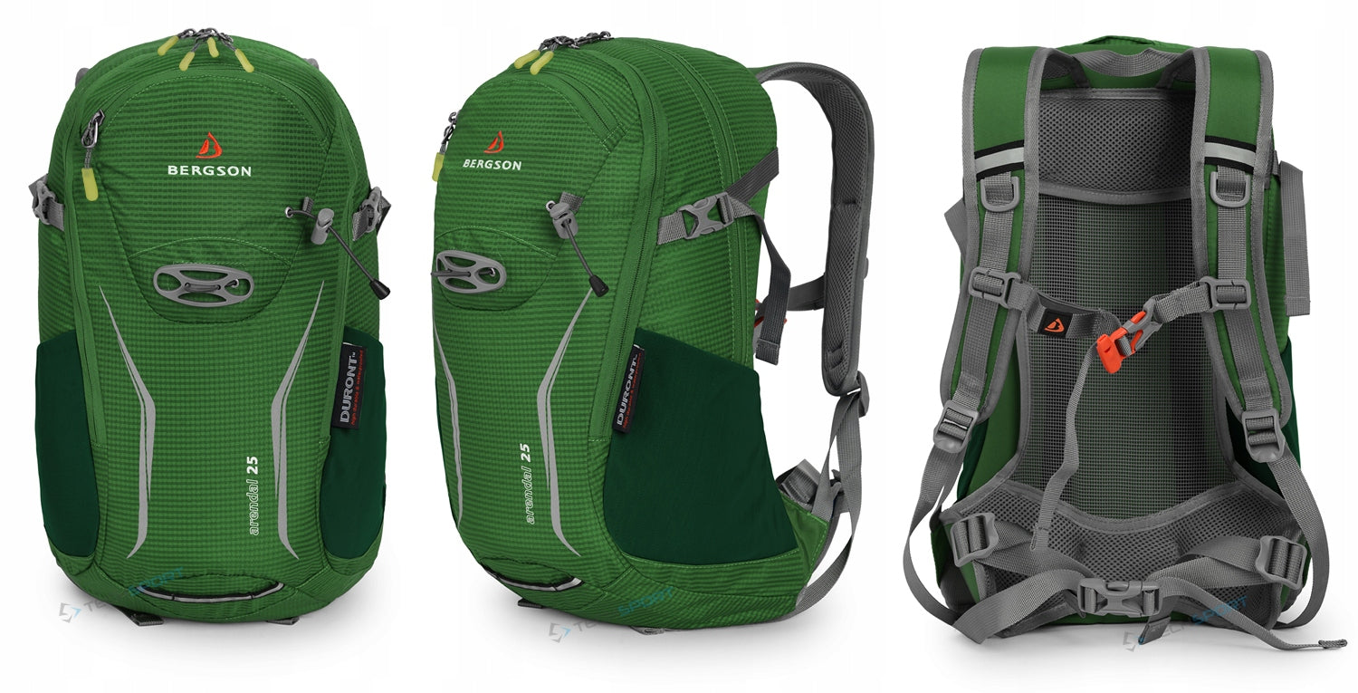 BRANDED BACKPACK BERGSON ARENDAL 25L GREEN BREATHABLE BACK COVER Manufacturer code BRG00007