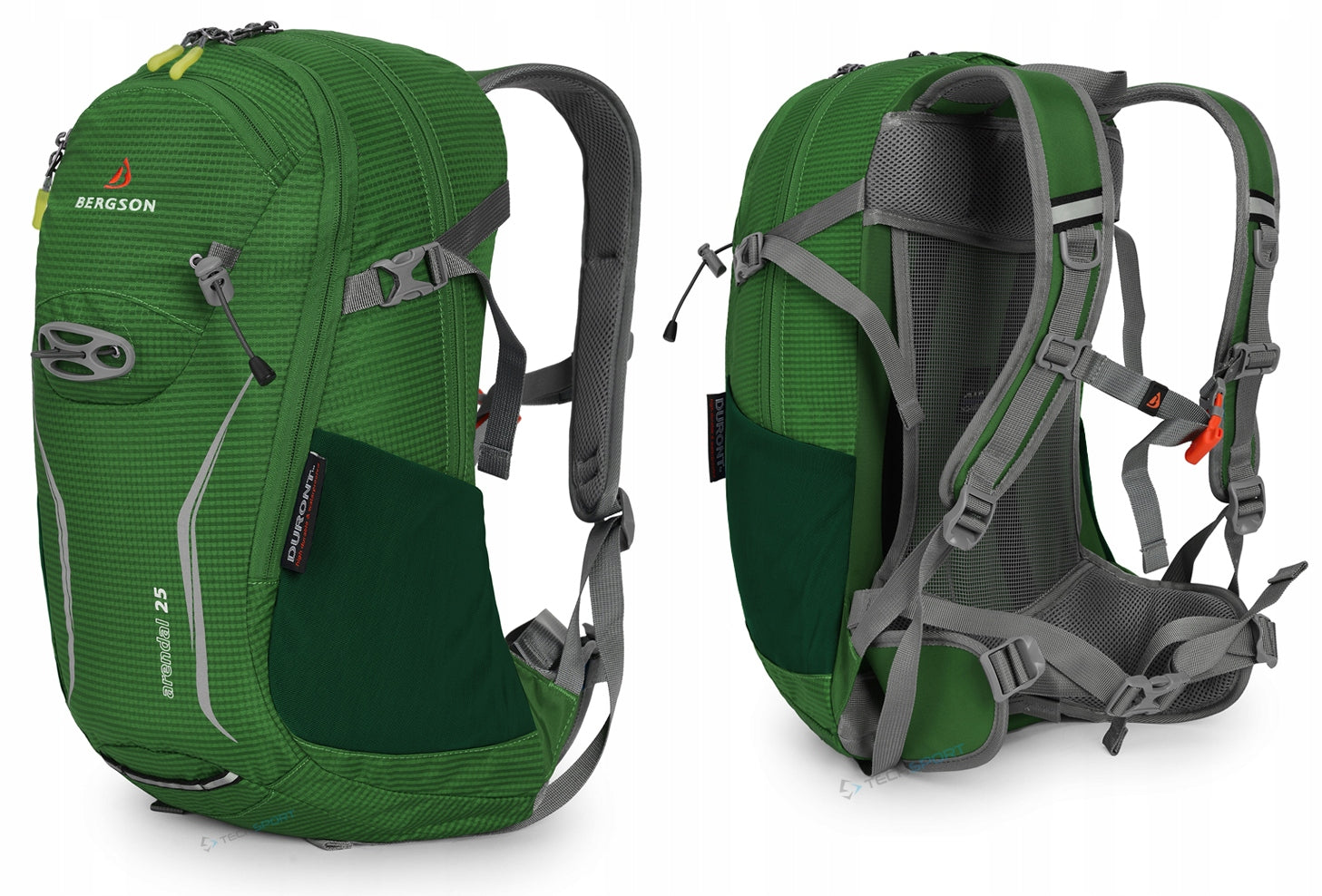 BRANDED BACKPACK BERGSON ARENDAL 25L GREEN BREATHABLE BACK COVER