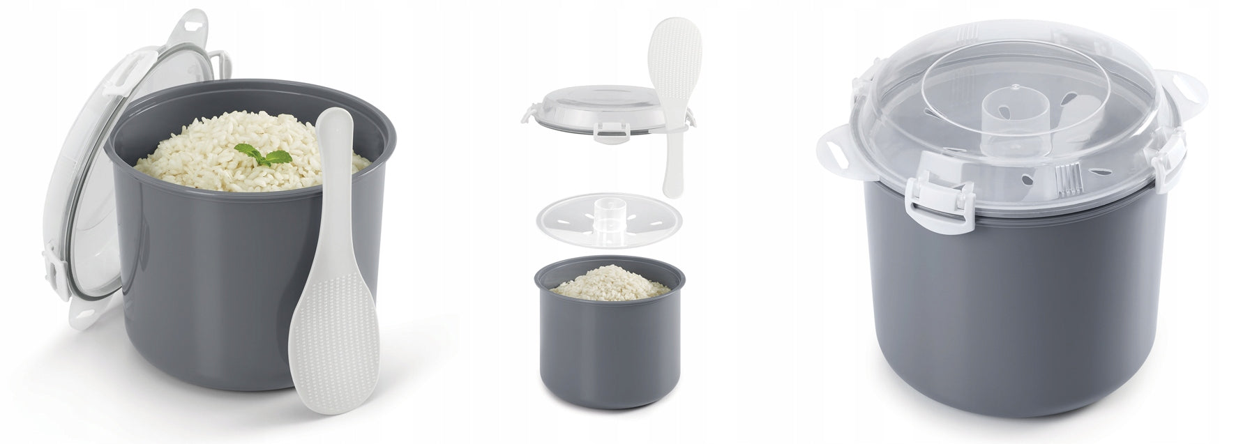 BRANDED DISH POT FOR COOKING RICE IN MICROWAVE MICROF SWISS