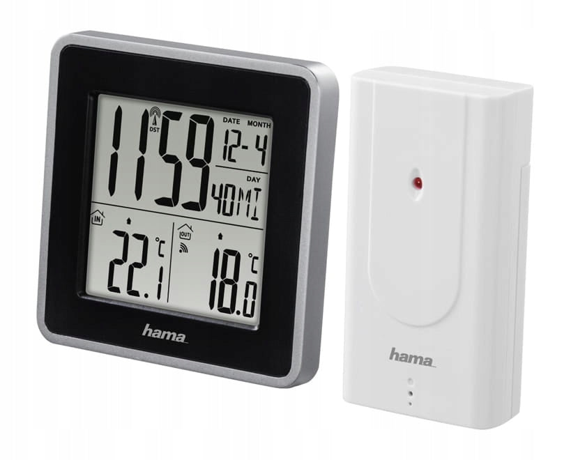 BRANDED WEATHER STATION HAMA EWS INTRO TEMPERATURE CLOCK DCF BEZPRZ. SENSOR