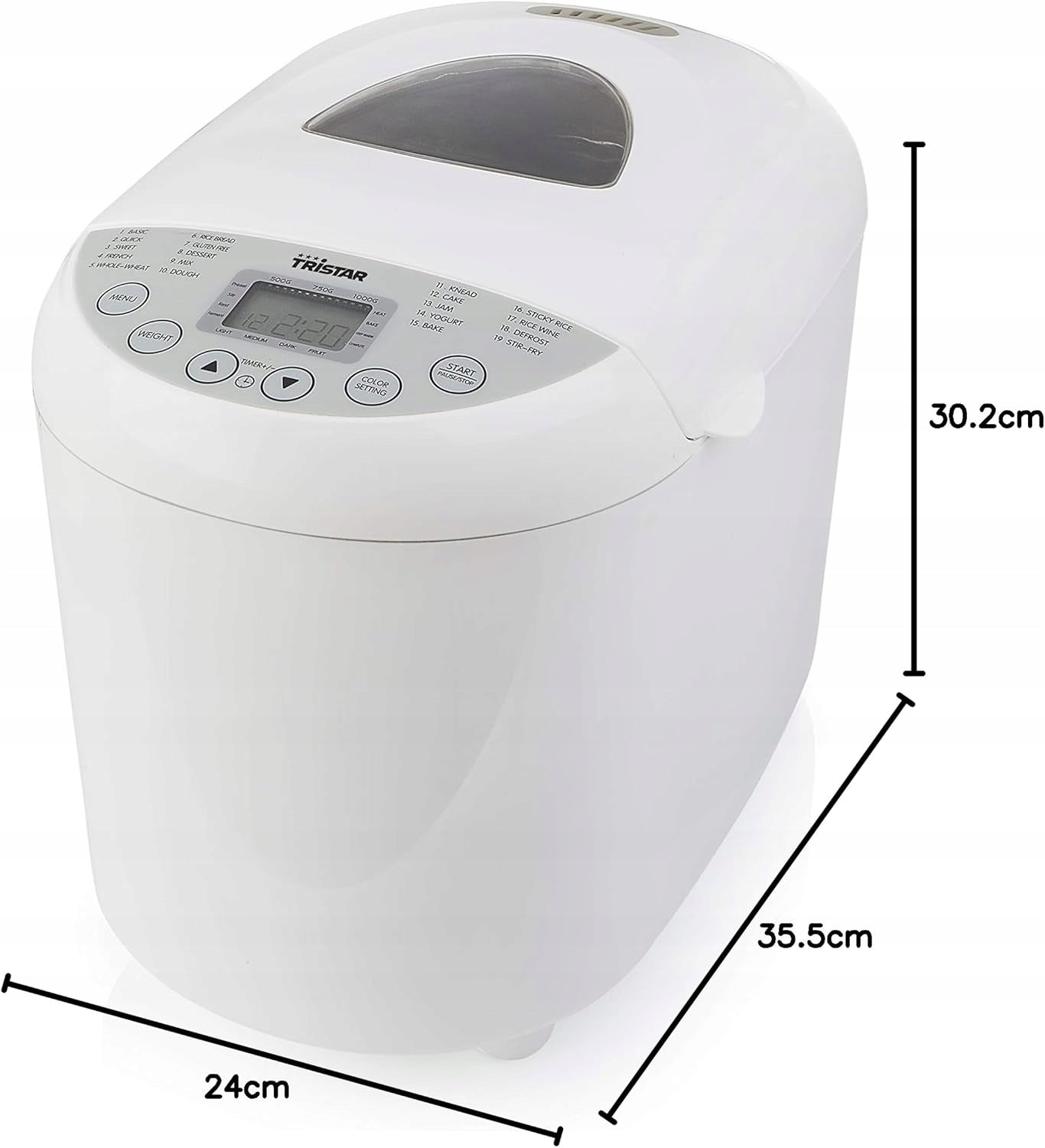 BREAD MACHINE 550W 19 PROGRAMS TIMER GLUTEN-FREE FUNCTION 1L EAN (GTIN) 5906663087592