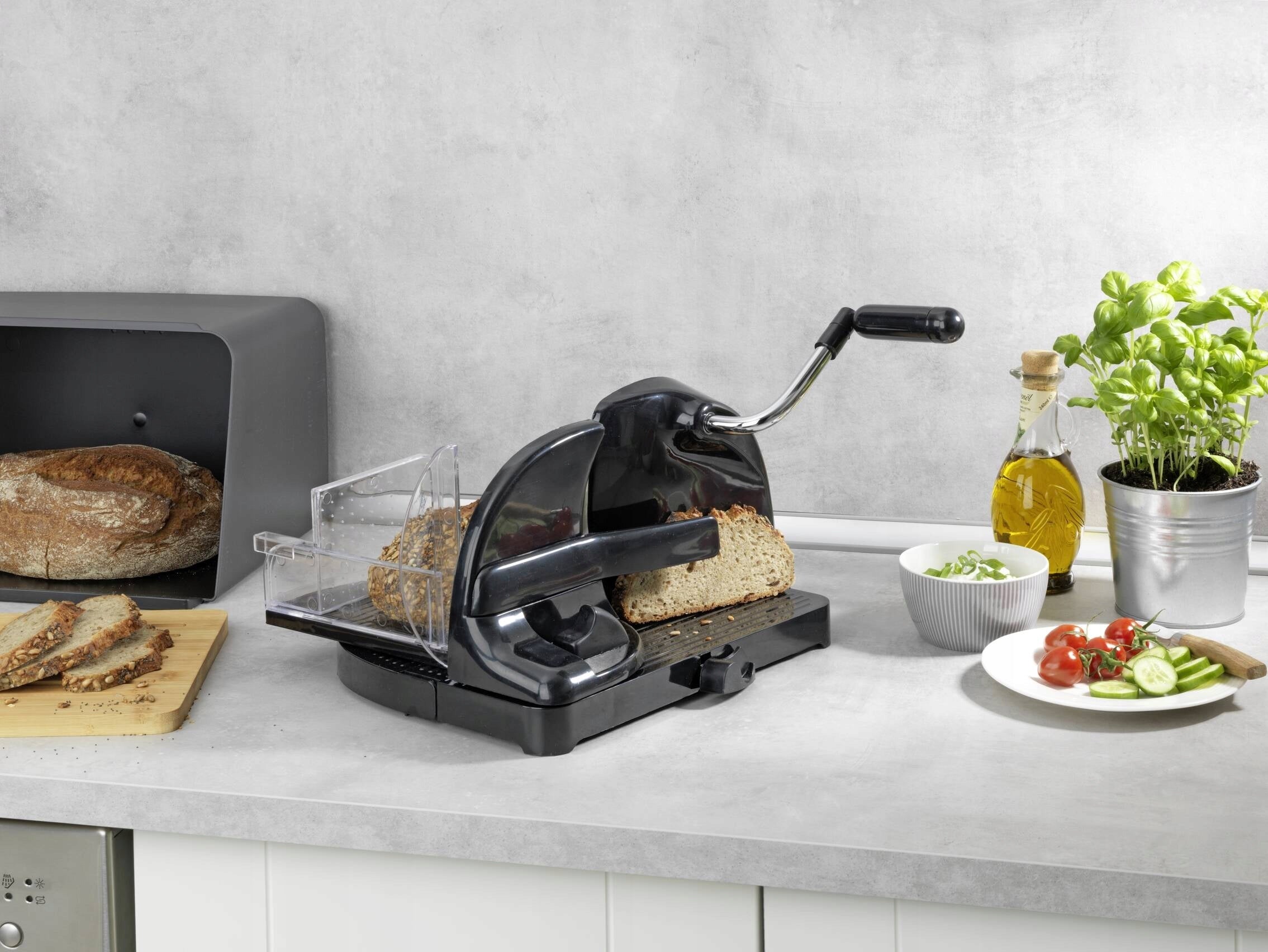 BREAD SLICER MANUAL BLACK WITH SUCTION CUP FOLDING Brand Wenko