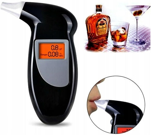 BREATHALYZER ALCOHOL TESTER LCD + REPLACEABLE 5 TIPS