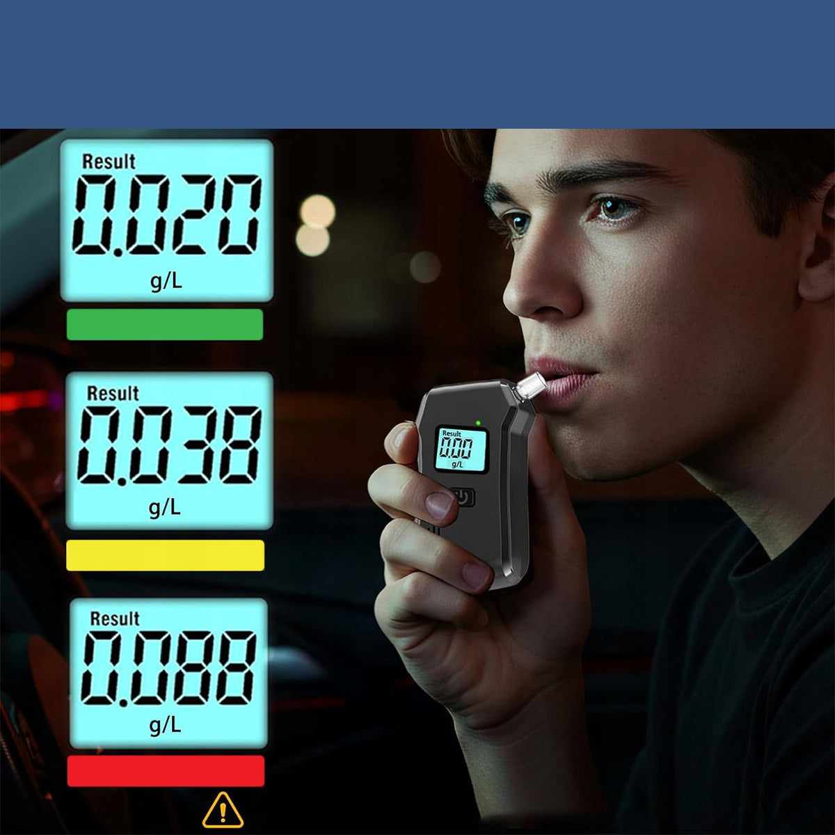 BREATHALYZER DIGITAL PROFESSIONAL ALCOHOL TESTER LED DISPLAY 10 MOUTHPIECES Manufacturer code Alkomaty