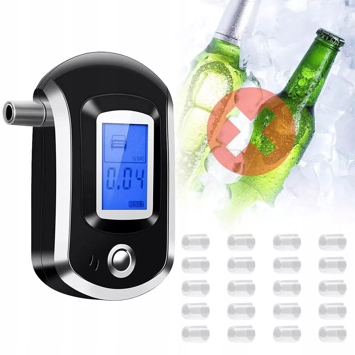 BREATHALYZER PROFESSIONAL CASE CALIBRATION 20 MOUTHPIECES ACCURACY AS POLICE