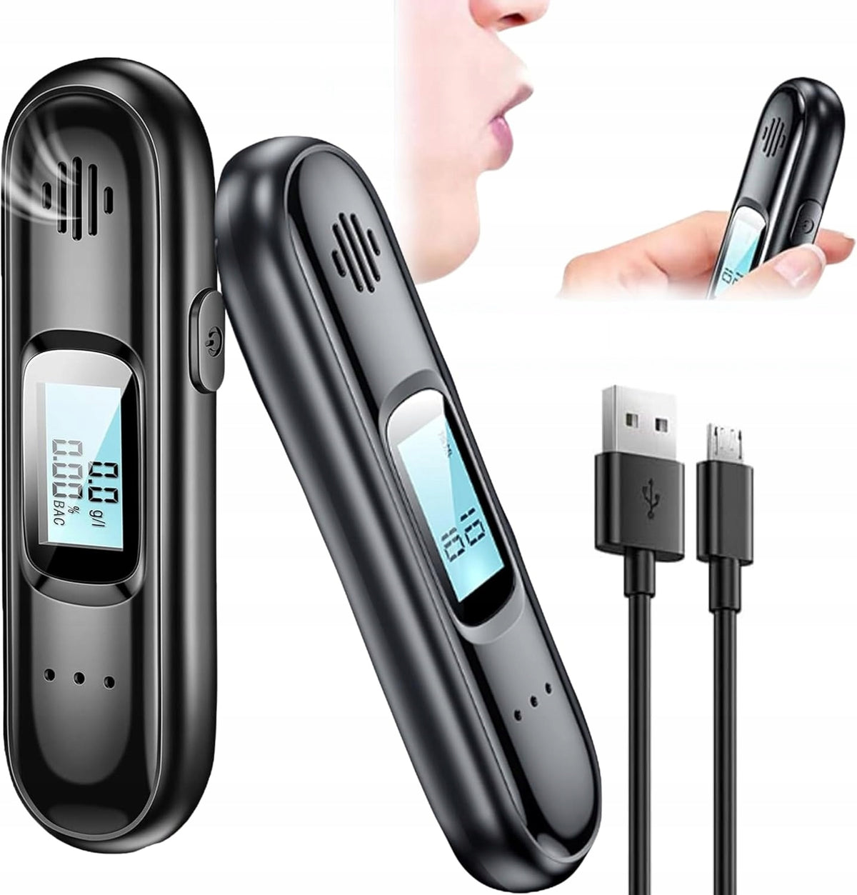 BREATHALYZER PROFESSIONAL MOUTHPIECELESS PRECISION LCD LIKE POLICE DIGITAL