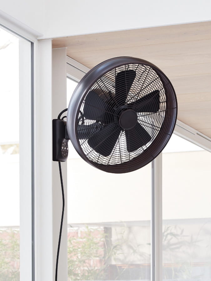 BREEZE Wall Fan Black - 50W | Remote Control Timer, Oscillation Mode Packaging status original