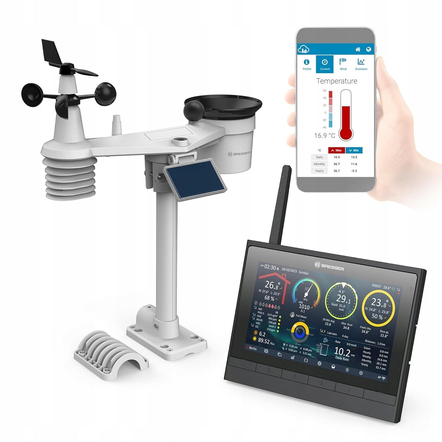 BRESSER Weather station WiFi MeteoChamp 9in1 HD SCREEN multisensor.