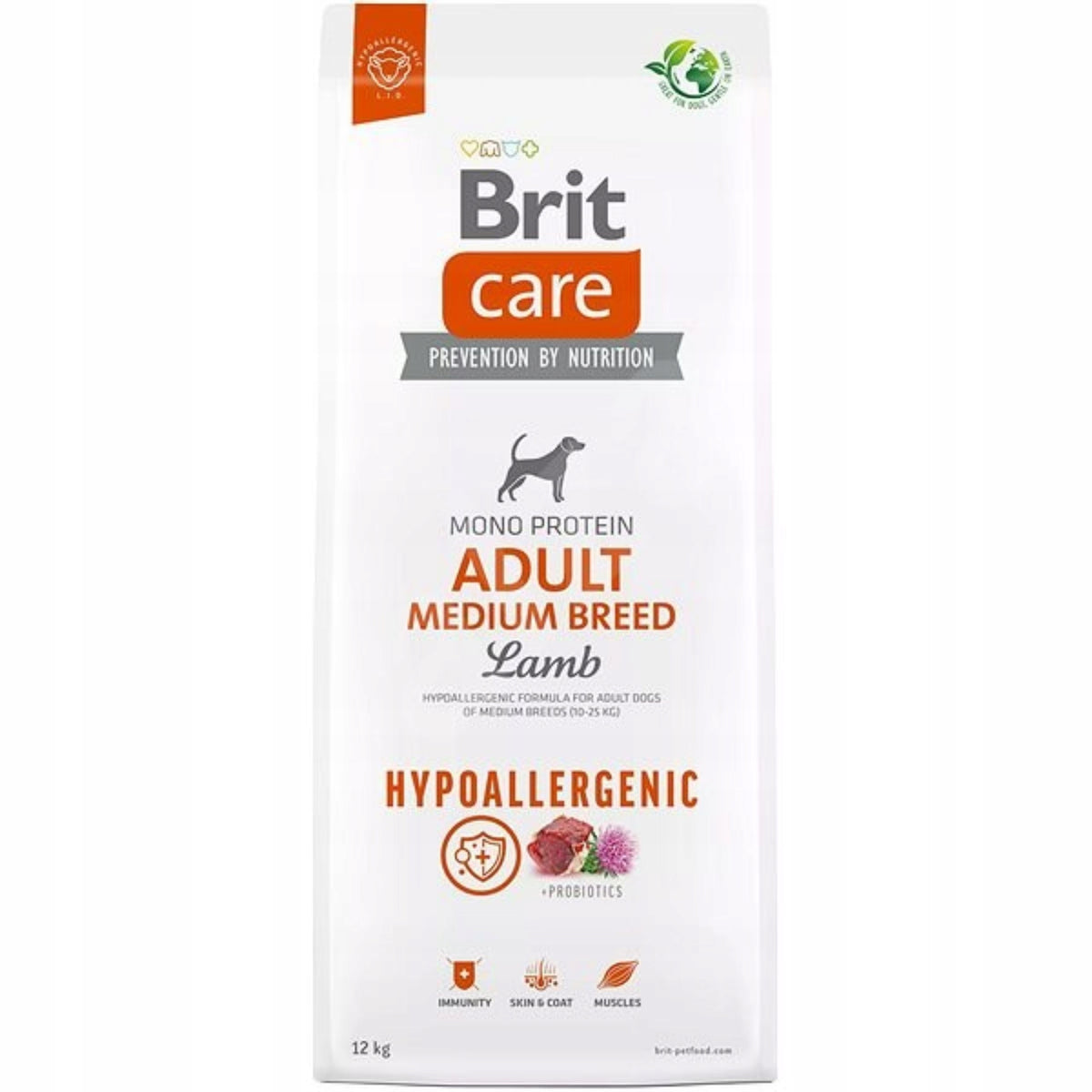 BRIT 12kg dry dog food CARE DOG ADULT MEDIUM LAMB (lamb) Packaging status original