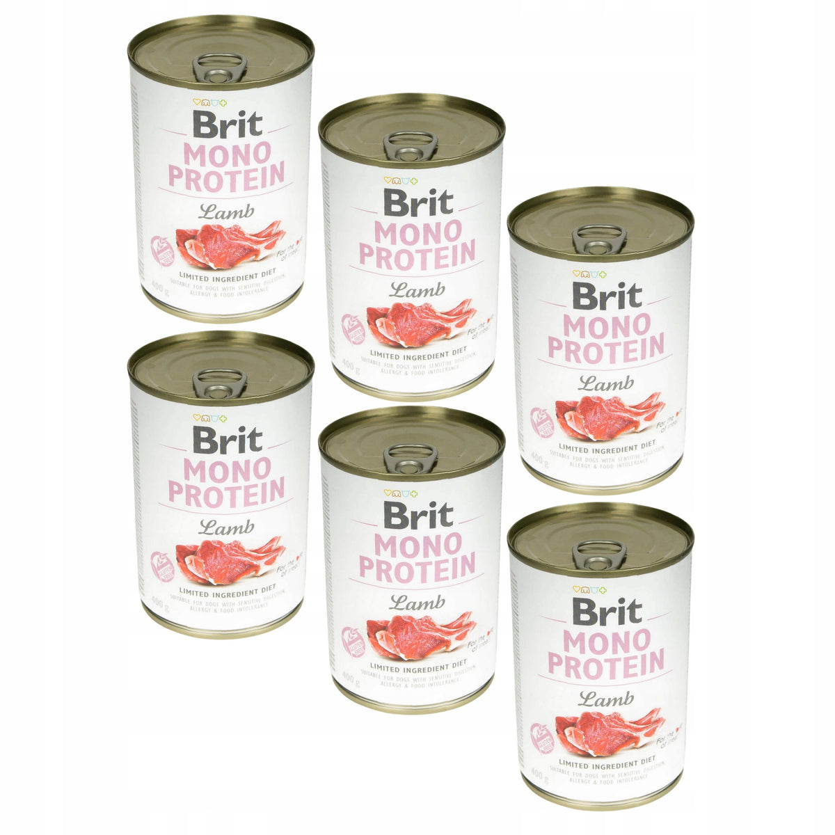 BRIT MONO PROTEIN Wet Dog Food Lamb 6x400g