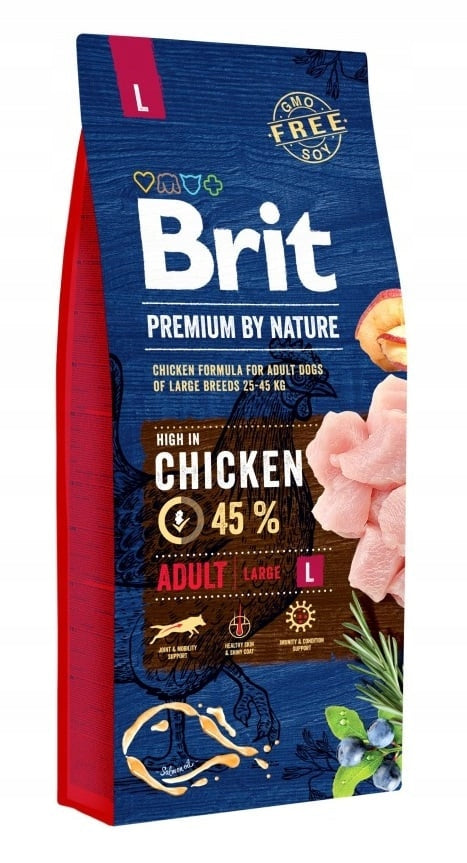 BRIT Premium By Nature Adult Large Breed Chicken Dry Dog Food, 15 kg