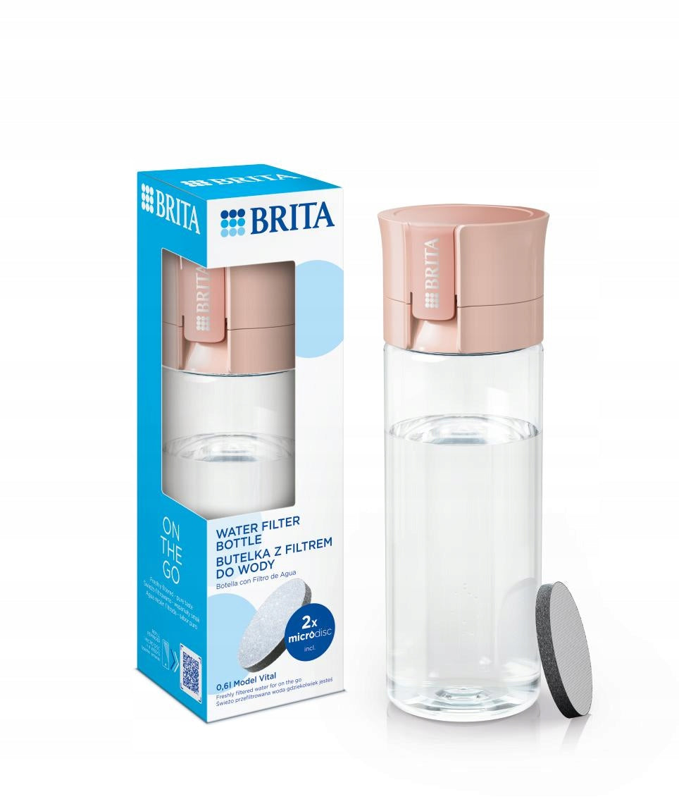 BRITA VITAL FILTER BOTTLE Pastel peach + 2 MicroDisc filters