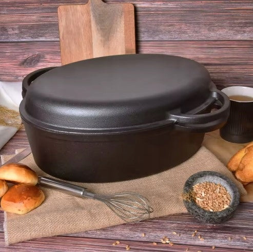 BRITTANY CAST IRON GOOSEBERRY 2IN1 LARGE COVER GRILL INDUCTION GAS POT 34cm Manufacturer code 7740