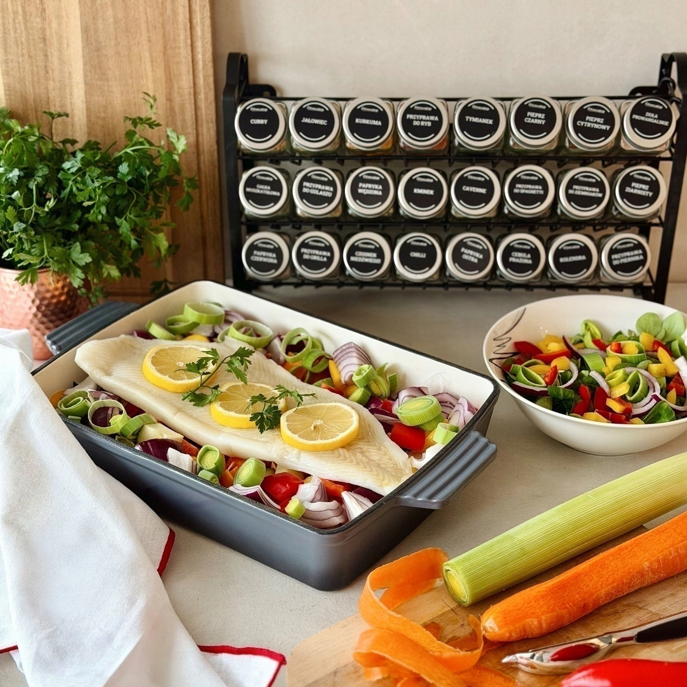 BRITTANY Cast Iron BAKING Enameled INDUCTION Grey Konighoffer 39x23x7cm Packaging status original