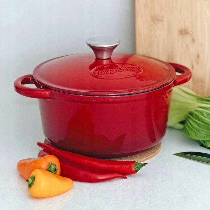 BRITTANY Cast Iron INDUCTION Gooseberry Red Round Retro Konighoffer 2,8L Manufacturer code 5903313465762