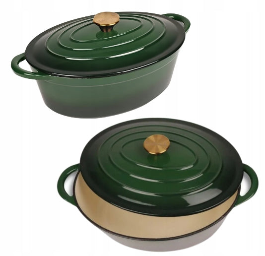 BRITTANY Enameled Cast Iron Gooseberry 6L BOTTLE GREEN Packaging status original