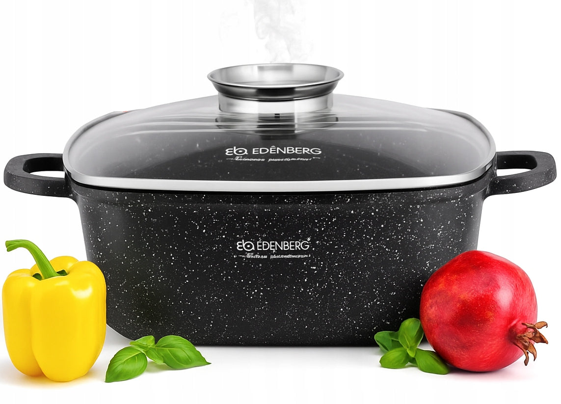 BRITTANY Square Pot 5,5 L GOOSER with Lid 26 x 26cm INDUCTION GAS