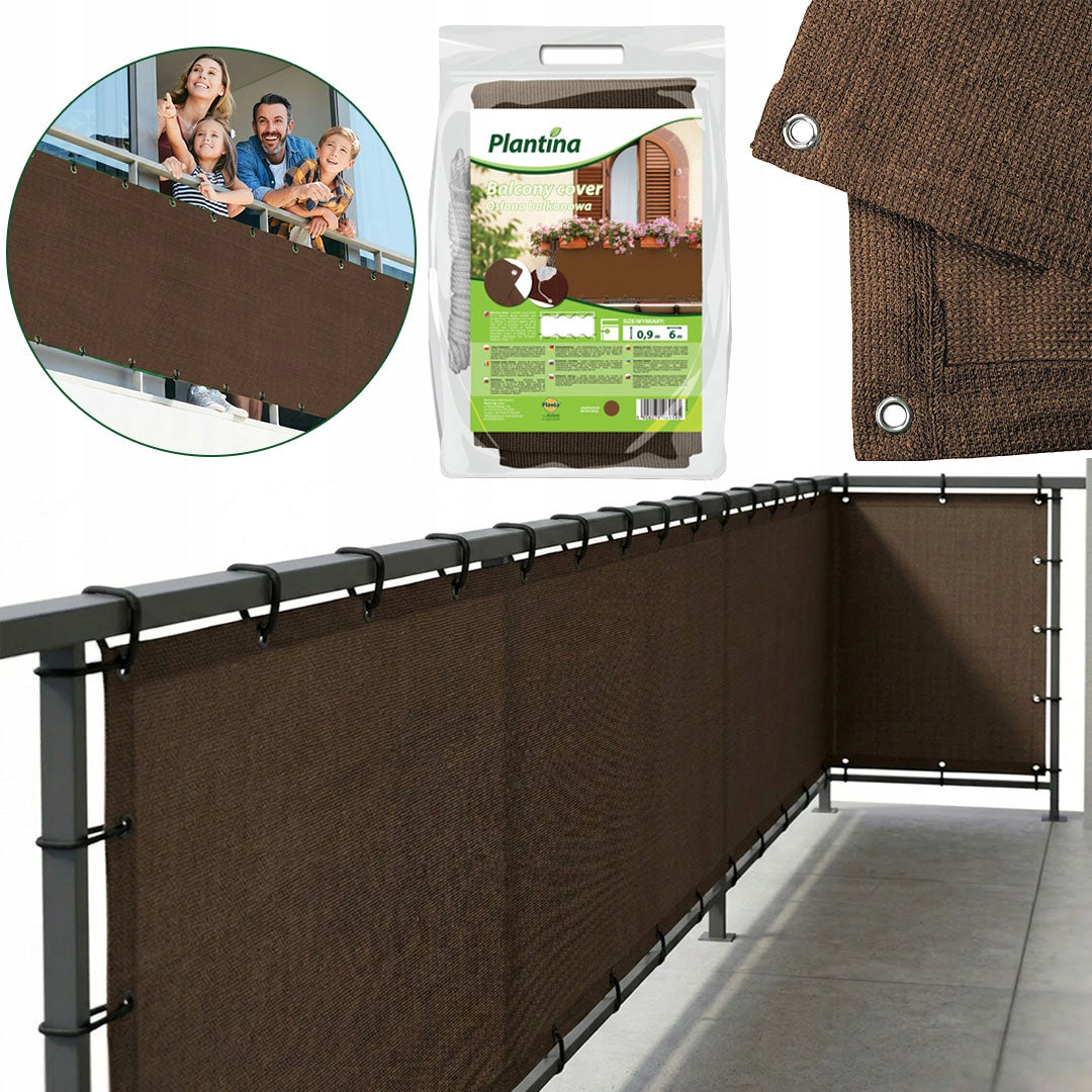 BROWN BALCONY COVER BALCONY MAT TERRACE PROTECTS THE SUN FROM THE WIND =0.9x6m