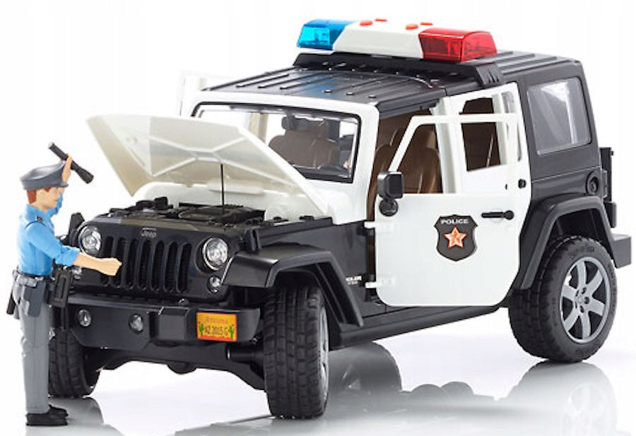 BRUDER Jeep Wrangler Police + policeman figure + light sound 02526