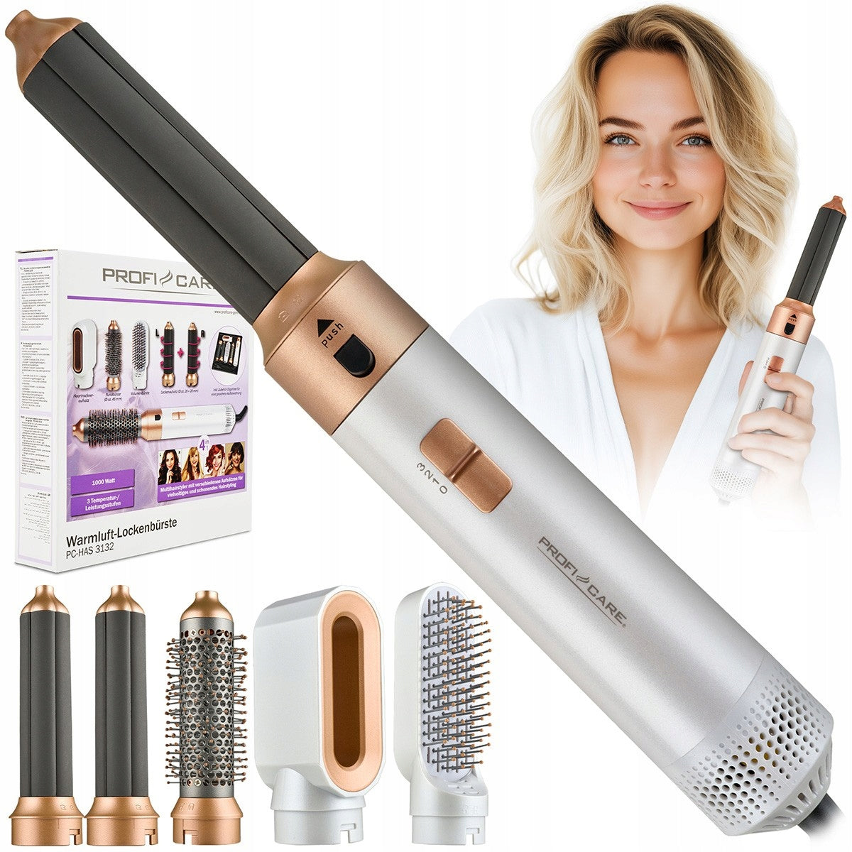 BRUSH HAIR DRYER CURLING IRON MULTIFUNCTION BRUSH 4IN1 PROFICOOK