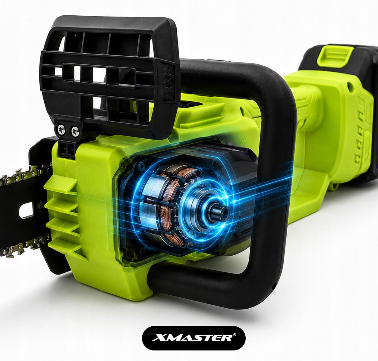 BRUSHLESS CHAINSAW CORDLESS BRANCH SAW 12 INCHES 2XAKU Brand XMaster