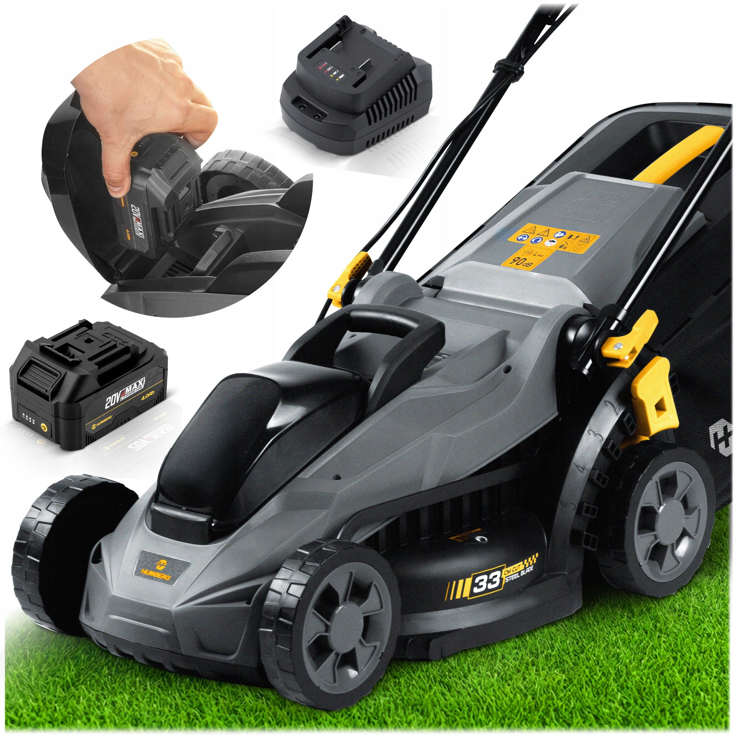 BRUSHLESS CORDLESS MOWER AKU LIGHT STRONG 33cm HUMBERG