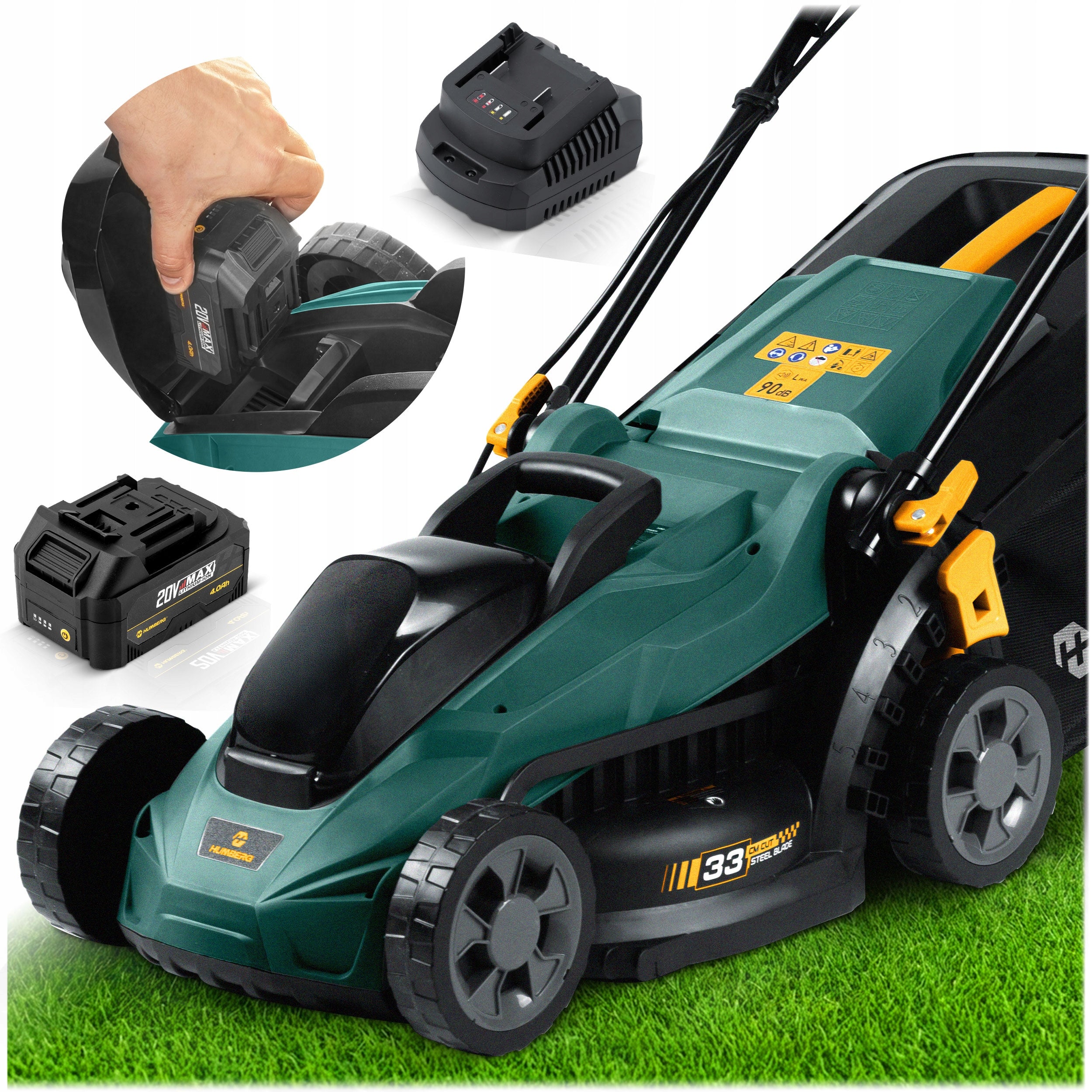 BRUSHLESS CORDLESS MOWER AKU LIGHT STRONG 33cm HUMBERG