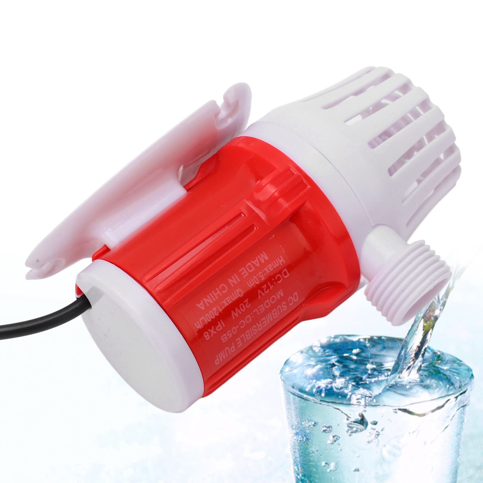 BRUSHLESS FLOW PUMP FOR WATER TANK DC12V 20W 1200L/H Product weight with unit packaging 0.33 kg