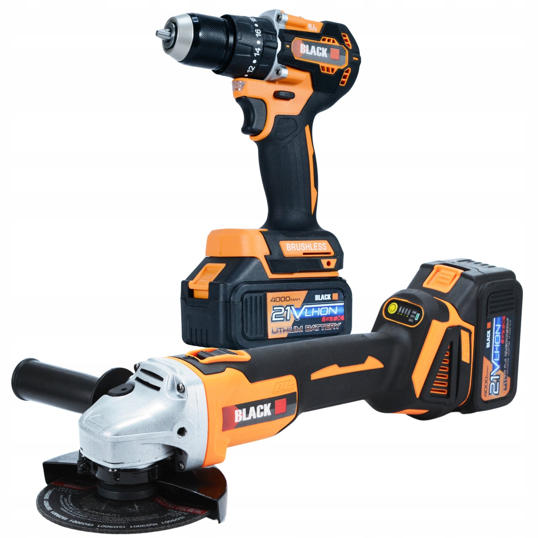 BRUSHLESS TOOL SET AKU 2in1 4AH 21V GRINDER SCREWDRIVER SHOCK Packaging status original