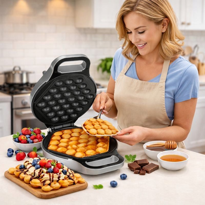 BUBBLE WAFFLE MAKER WAFFLES EGG WRAPPED BUBBLE Puffs 850W STRONG 700W Packaging status original