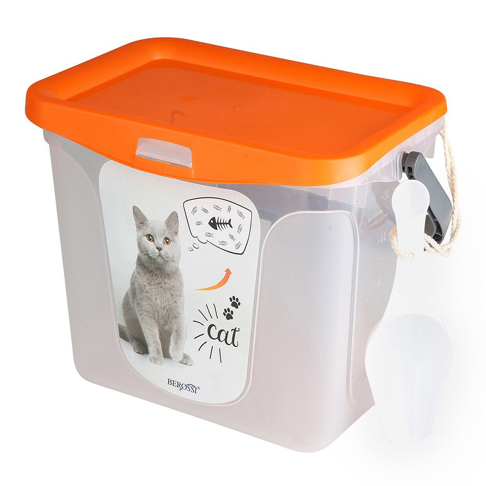 BUCKET BOX WITH COVER SCALE FOR DRY FOOD CAT LITTER SPATULA 6L Packaging status original